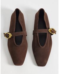 ASOS - Lava Premium Chisel Toe Mary Jane Ballets - Lyst