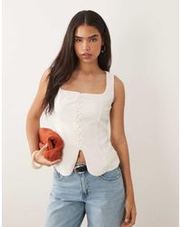 Abercrombie & Fitch - Square Neck Longline Vest - Lyst