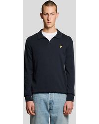Lyle & Scott - Mid Knits Cotton Long Sleeve Polo Collar Jumper - Lyst