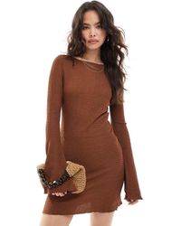 Vero Moda - Textured Bell Sleeve Mini Dress - Lyst