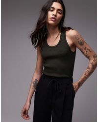 Mango - Camiseta Sin Mangas Con Cuello De Nadadora Y Ribetes De - Lyst