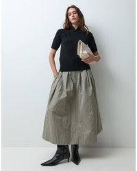 & Other Stories - High Waisted Cotton Rich Midi Skirt With Belt Loops - Lyst