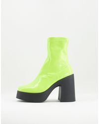 asos elsie sock boot green
