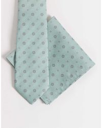 ASOS - Set Van Stropdas En Pochet Met Vintage Motief - Lyst