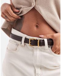 ASOS - Cintura Per Vita E Fianchi Color Cioccolato Con Fibbia Squadrata - Lyst