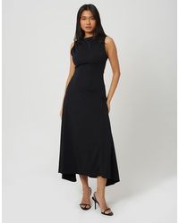 Brave Soul - Jersey High Neck Asymetric Hem Maxi Dress - Lyst