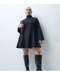 ASOS - Asos Design Curve Funnel Neck Tailored Godet Mini Dress - Lyst
