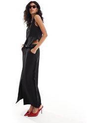 Pieces - Tailored Maxi Skirt With Front Split - Lyst