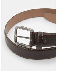 Pull&Bear - Leather Effect Belt With Stitching - Lyst