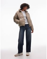 TOPSHOP - Bomber Puffer Jacket - Lyst