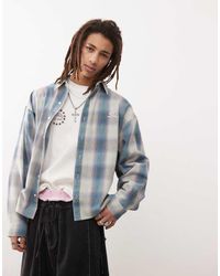 Collusion - Camicia Squadrata Oversize A Maniche Lunghe A Quadri Spazzolata - Lyst