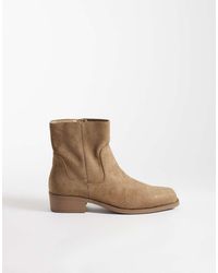 SEQWL - Morty Faux Suede Square Toe Western Boots - Lyst