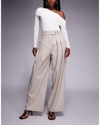 River Island - High Waisted Wide Leg Tailored Trousers - Lyst