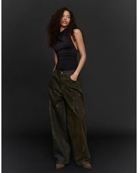 Bershka - Ruched Halter Bodysuit - Lyst