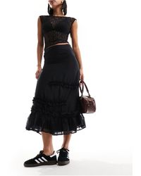 Reclaimed (vintage) - Maxi Skirt With Ruffle Detail - Lyst