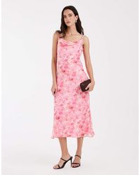 Vero Moda - Smilla Chiffon Cowl Neck Cami Midi Dress - Lyst