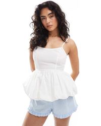 Miss Selfridge - Top A Corsetto Con Fondo A Palloncino - Lyst