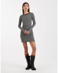 Brave Soul - Long Sleeve Jersey Mini Dress With Ringer Neckline - Lyst