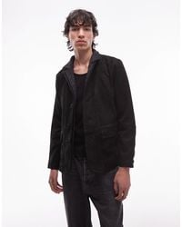 AllSaints - Survey Blazer Leather Jacket - Lyst