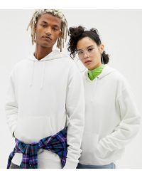 Collusion Unisex Hoodie In White