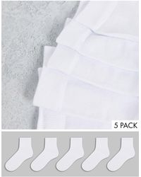 ASOS 5 Pack Ankle Socks - White