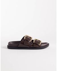 SEQWL - Double Buckle Flat Sandals - Lyst