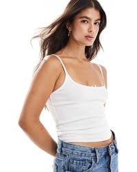New Look - Bow Cami Jersey Top - Lyst