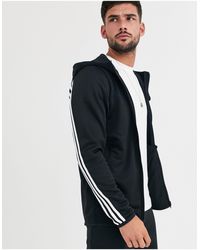 adidas originals floating stripe hoodie in black
