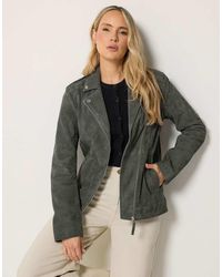 Long Tall Sally - Suede Biker Jacket - Lyst