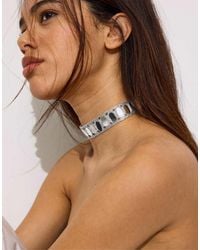 Stradivarius - Choker Necklace With Mini Mirrors - Lyst