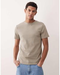 ASOS - Camiseta Caqui Básica Ajustada De Canalé Essentials De -Verde - Lyst