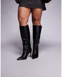 ASOS - Curve Charmed Heeled Knee Boots - Lyst