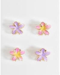 ASOS - Pack Of 4 Mini Hair Clips With Flower Design - Lyst