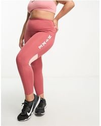 Nike - Plus - run fast - legging 7/8 en tissu dri-fit à logo classique et virgule et taille mi-haute - Lyst