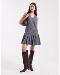 ONLY - Sleeveless Drop Hem Pleated Mini Dress - Lyst