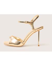Public Desire - Vain Gold Mirror Pu Barley There Pencil Stiletto High Heels - Lyst