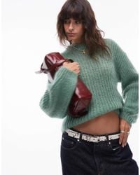 TOPSHOP - Premium 70% Mohair Ribbed Jumper - Lyst