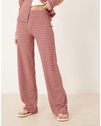 ASOS - Broek Met Wijde Pijpen En Strepen, Deel Van Co-Ord Set - Lyst