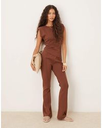 ASOS - Mid Rise Skinny Flare Interlock Trouser Co Ord - Lyst