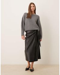 Never Fully Dressed - Jaspre Pu Midi Skirt - Lyst
