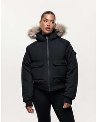 Good For Nothing - Padded Parka Jacket With Faux Fur Trim Hood - Lyst