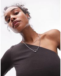 TOPSHOP - Natalia Multi Chain Necklace With Carabiner Pendant - Lyst
