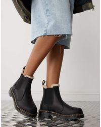 Dr. Martens - 2976 Leonore Fur Lined Chelsea Boots - Lyst