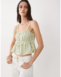 BOSS - Top Verde Claro De Tirantes Con Sobrefalda Iplyn - Lyst