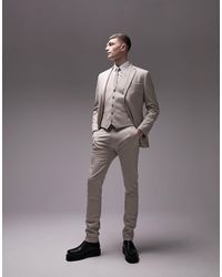 TOPMAN - Super Skinny Herringbone Texture Suit Trousers - Lyst