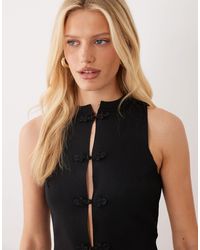 Mango - Pekin Tailored Sleeveless Vest Top With Bow Detail - Lyst