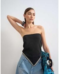 TOPSHOP - Knitted Bandana Scarf Top - Lyst