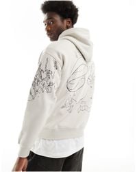 Pull&Bear - World Graphic Printed Hoodie - Lyst