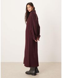 NA-KD Fine Knit Maxi Dress in Brown | Lyst