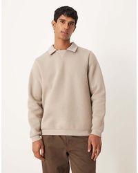 ASOS - Ruimvallend Polo Sweatshirt Met Geribbelde Kraag - Lyst